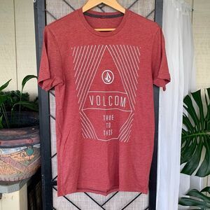 Volcom Red White T Shirt MEDIUM